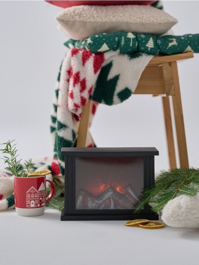 Sinsay - Decorațiune LED în formă de șemineu - negru