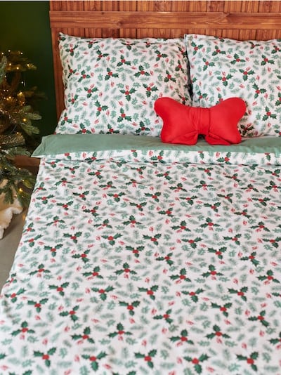 Komplet bawełnianej pościeli ze świątecznym motywem