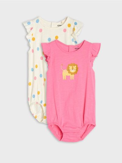 Bombažni bodiji z volančki – paket 2 kosa