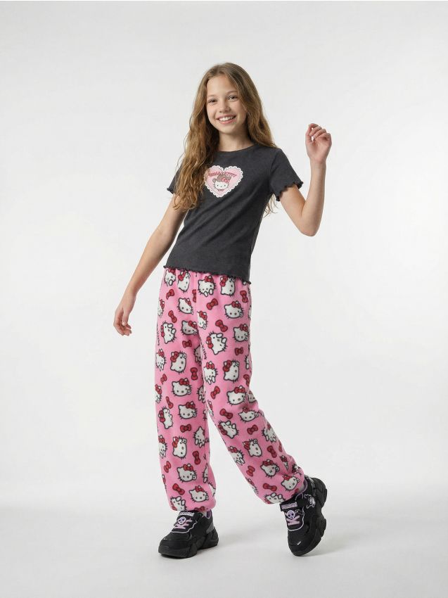 Sinsay - Polarowe spodnie Hello Kitty - różowy