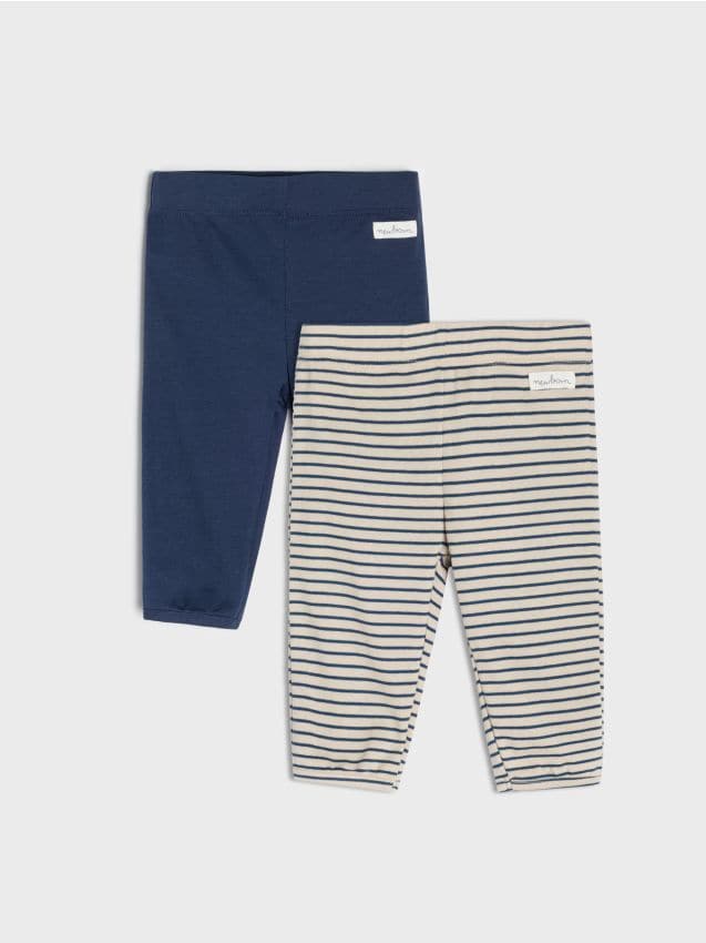 Sinsay - Pantaloni regular din bumbac 2 pack - nude