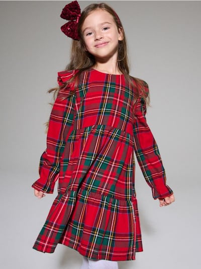 Karirana haljina s volanima