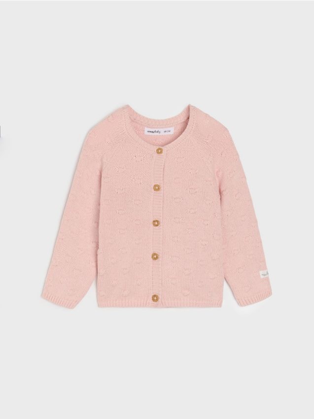 Sweter na guziki z ozdobnym wzorem - SINSAY