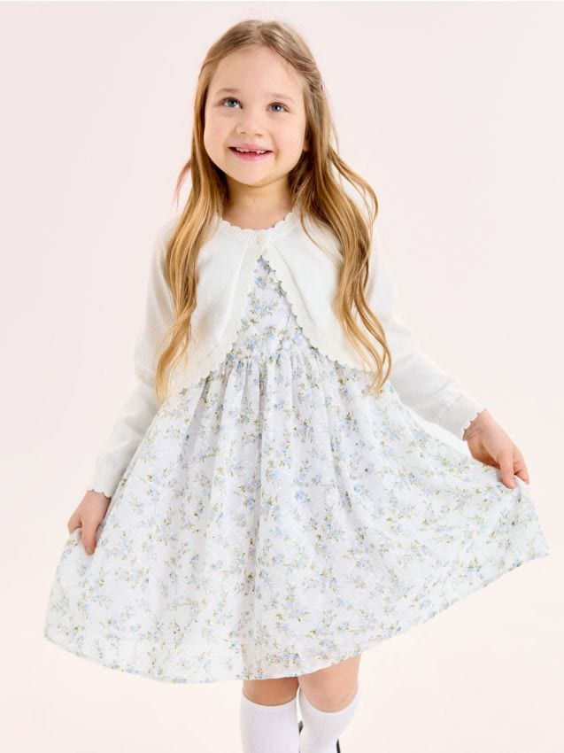 Sinsay - Cardigan din bumbac - alb