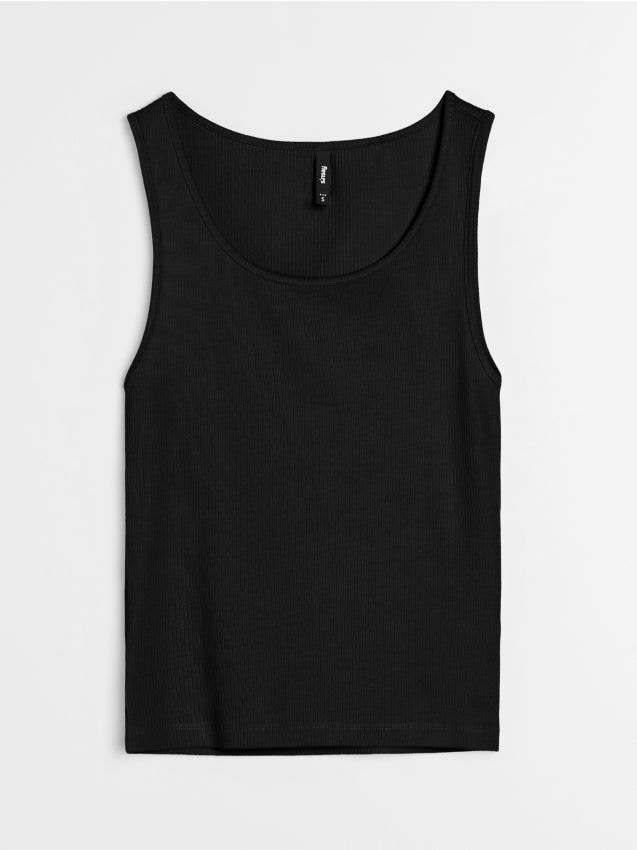 Sinsay - Rebrované tielko - čierna