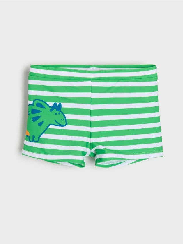 Sinsay - Kąpielówki w paski z dinozaurem - zielony