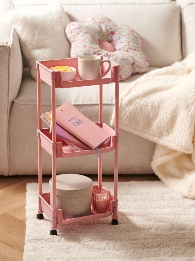 Sinsay - Regál na kolieskach - pastelová ružová
