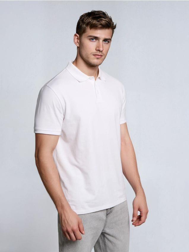 Sinsay - Tricou Polo - alb