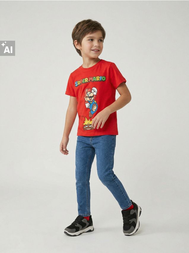 Sinsay - Tricou Super Mario - roșu