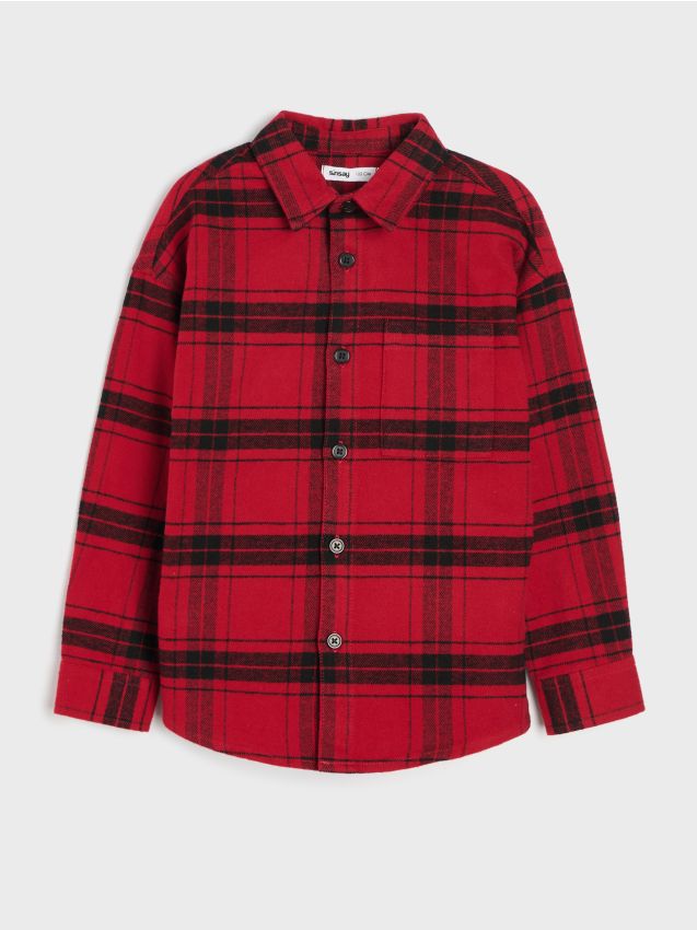 Sinsay - Cămașă oversize din bumbac în carouri - multicolor