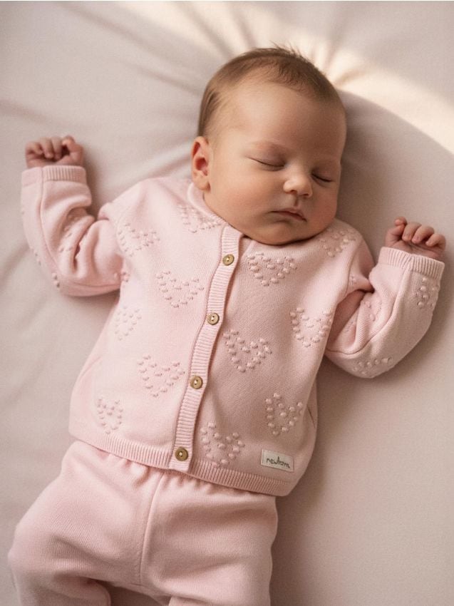 Sinsay - Pulover din bumbac cu nasturi - roz-pastel