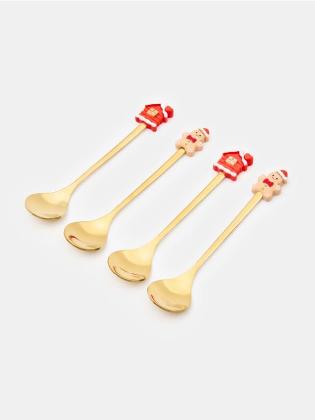 Sinsay - Set božićnih žličica s medenjacima i kućicama 4 pack