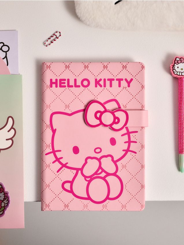 Sinsay - Caiet A5 cu linii Hello Kitty - roz