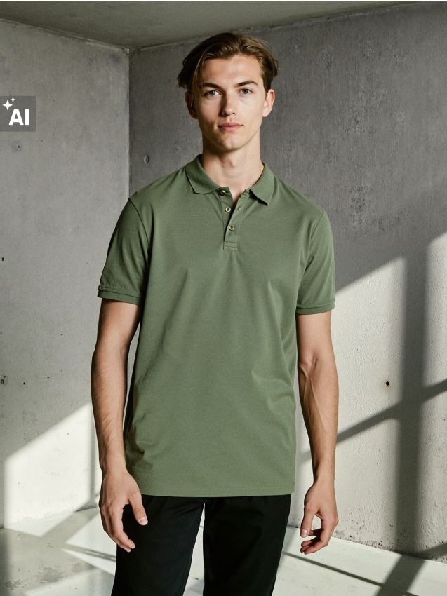 Sinsay - Tricou Polo - verde-deschis