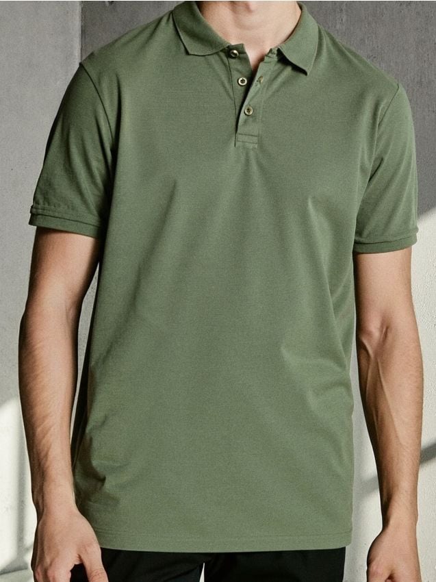 Sinsay - Tricou Polo - verde-deschis