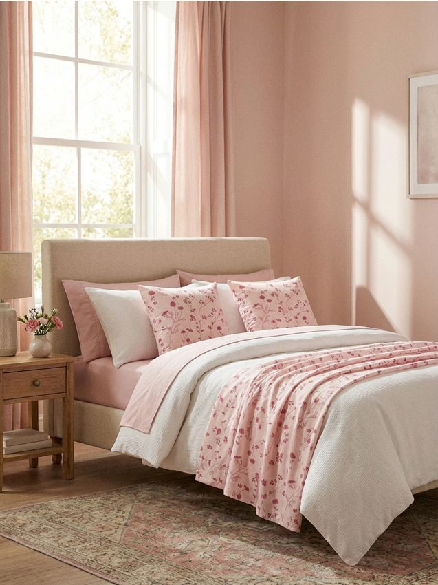 Sinsay - Fețe de pernă cu motiv vegetal 2 pack - roz