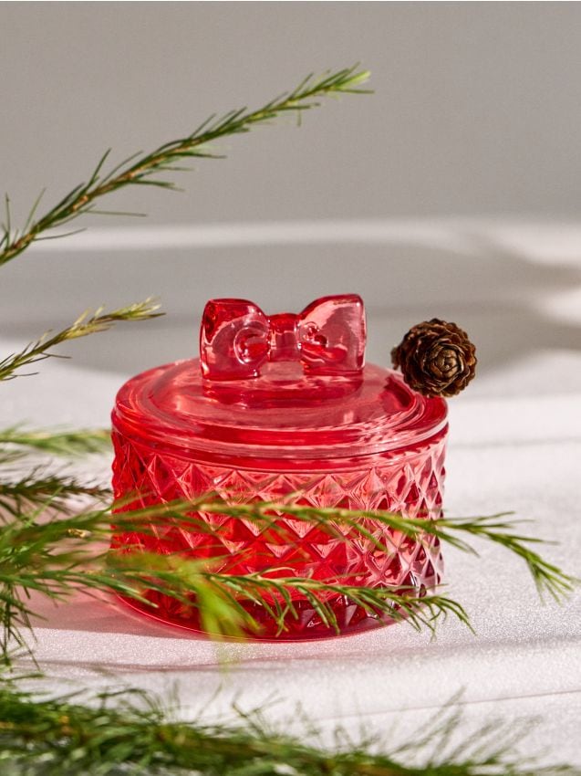 Sinsay - Vianočná úložná krabica s vekom - červená