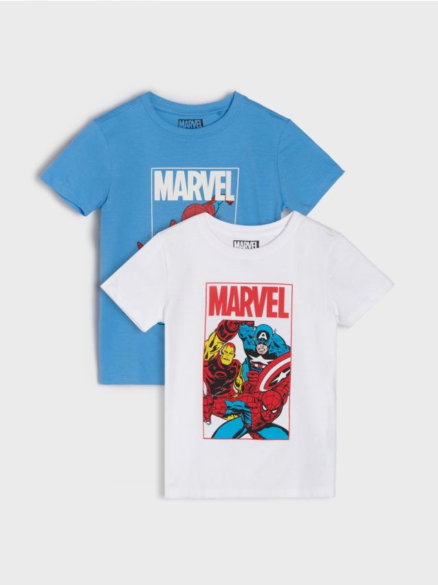 Sinsay - Tricouri din bumbac cu imprimeu 3 pack Marvel - multicolor
