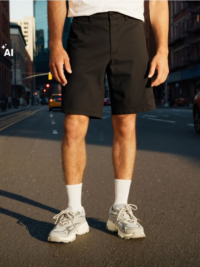 Sinsay - Pantaloni scurți chino - negru