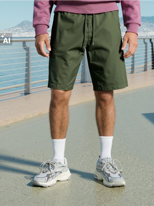 Sinsay - Pantaloni scurți jogger - kaki