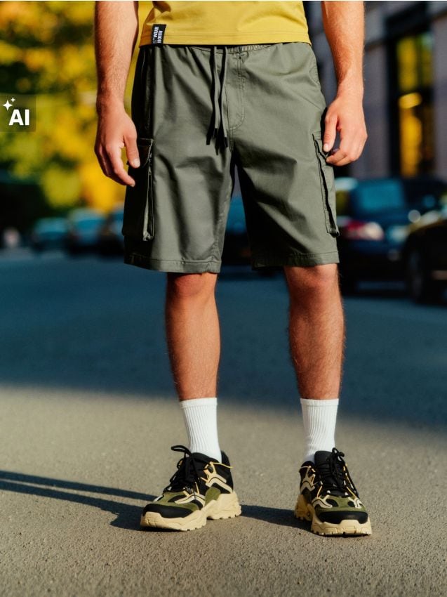 Sinsay - Pantaloni scurți - kaki