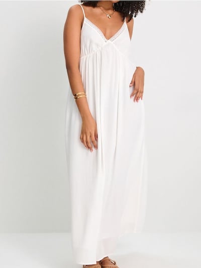 Wiskozowa sukienka maxi na ramiączkach w stylu boho
