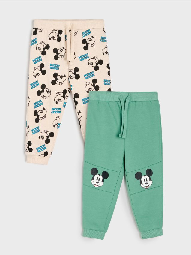 Sinsay - Set de 2 perechi de pantaloni sport jogger Mickey Mouse - maro