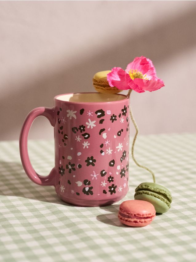 Sinsay - Cană ceramică cu motiv floral - multicolor