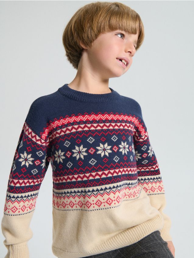 Sinsay - Pulover festiv cu model scandinav - multicolor