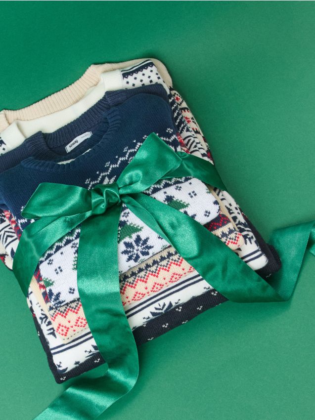 Sinsay - Vianočný sveter so škandinávskym vzorom - viacfarebná