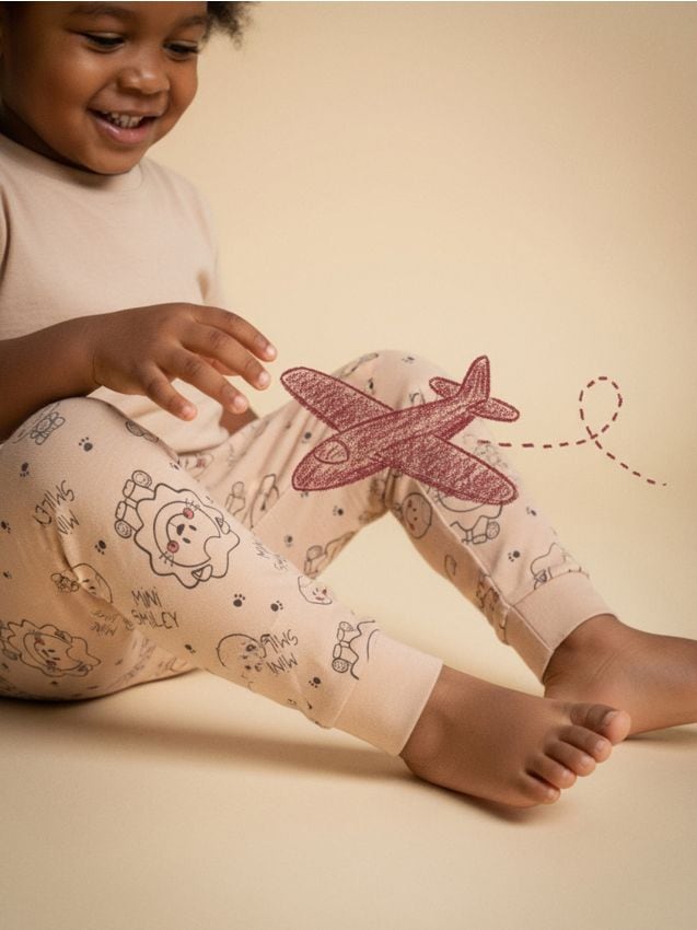 Sinsay - Legíny Mini Smiley - kávová