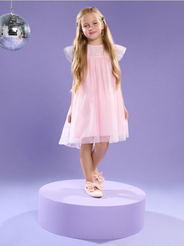 Sinsay - Elegancka sukienka babydoll - różowy