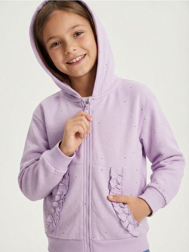 Sinsay - Hanorac cu glugă și fermoar - lavand