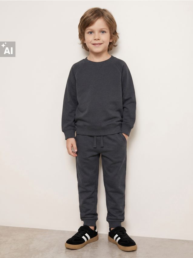 Sinsay - Set bluză și pantaloni sport - negru-antracit