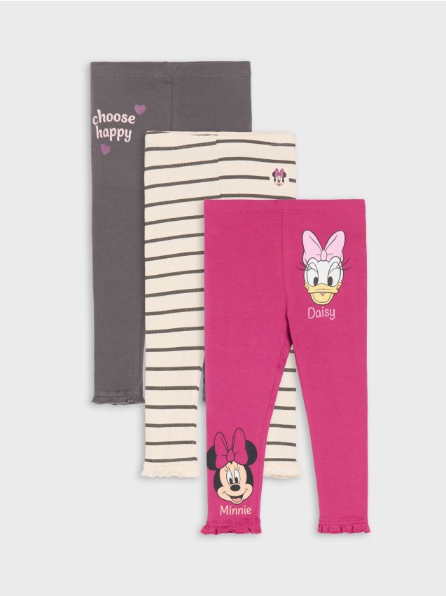 Sinsay - Súprava 3 legín Minnie Mouse - antracitová
