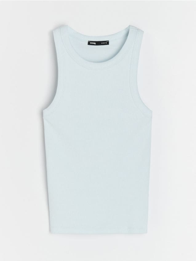 Sinsay - Top din bumbac în dungi - verde-deschis