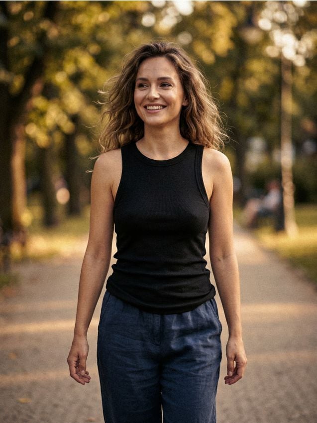 Sinsay - Bawełniany prążkowany top basic - czarny