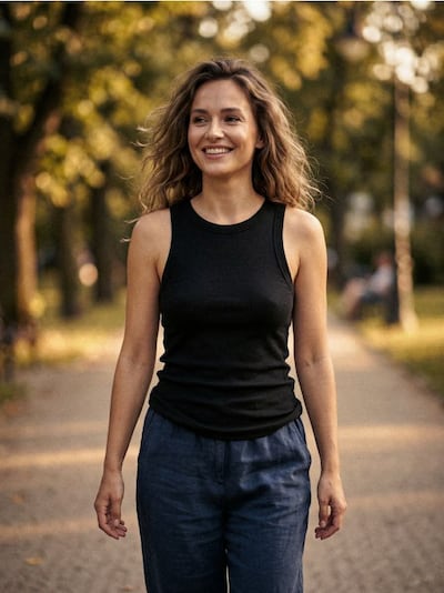 Põhineb ribidega puuvillane top