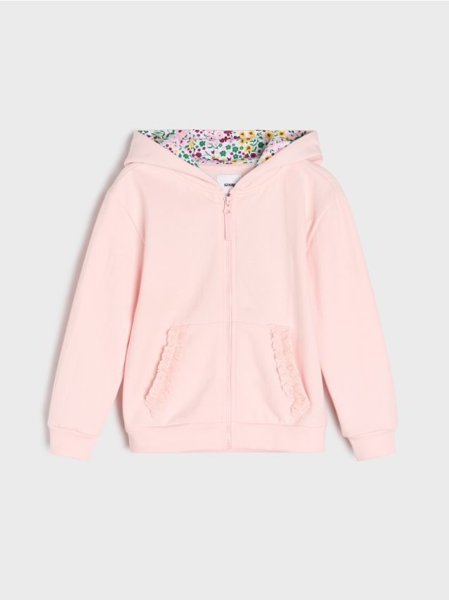 Sinsay - Mikina na zips s kapucňou - pastelová ružová
