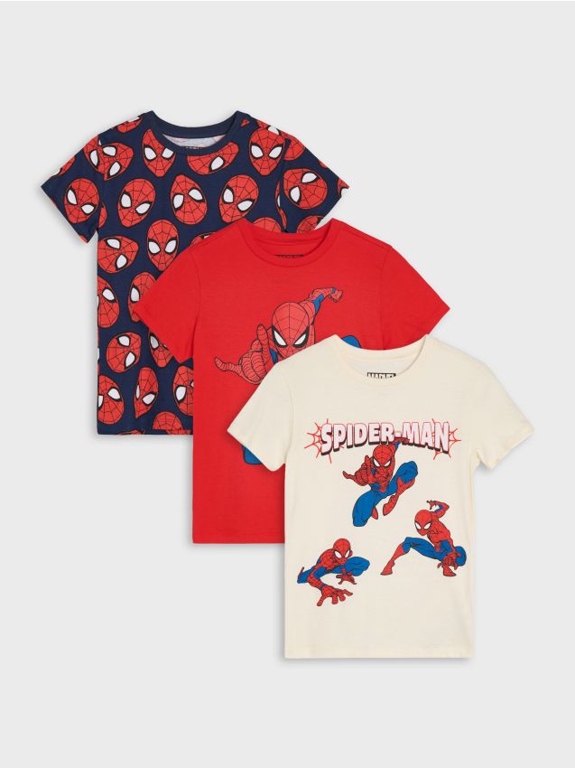 Sinsay - Tricouri din bumbac cu imprimeu 3 pack Spider-Man - multicolor