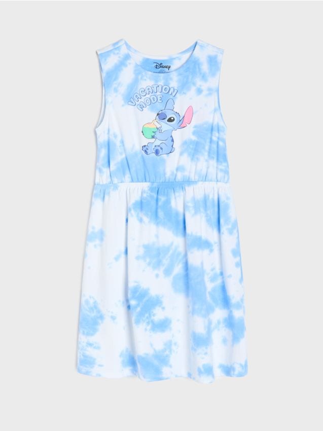 Sinsay - Rochie din bumbac cu imprimeu Stitch - light blue