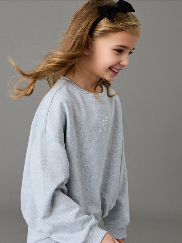 Sinsay - Hanorac cu guler rotund - gri-închis