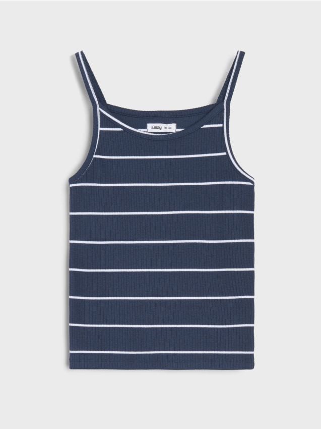 Sinsay - Tricou în dungi - bleumarin