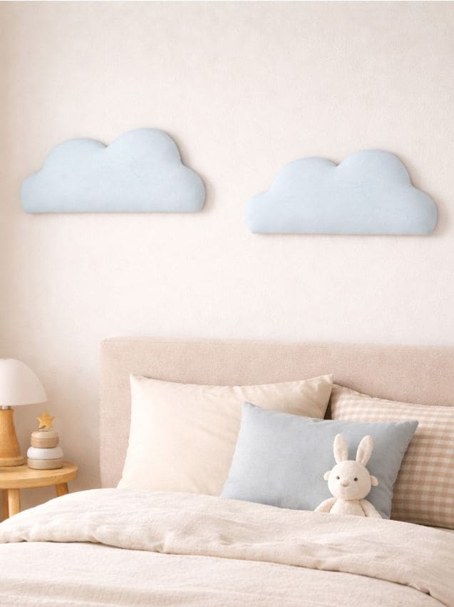 Sinsay - Set de panouri tapițate în formă de nor, 2 bucăți - albastru-pal