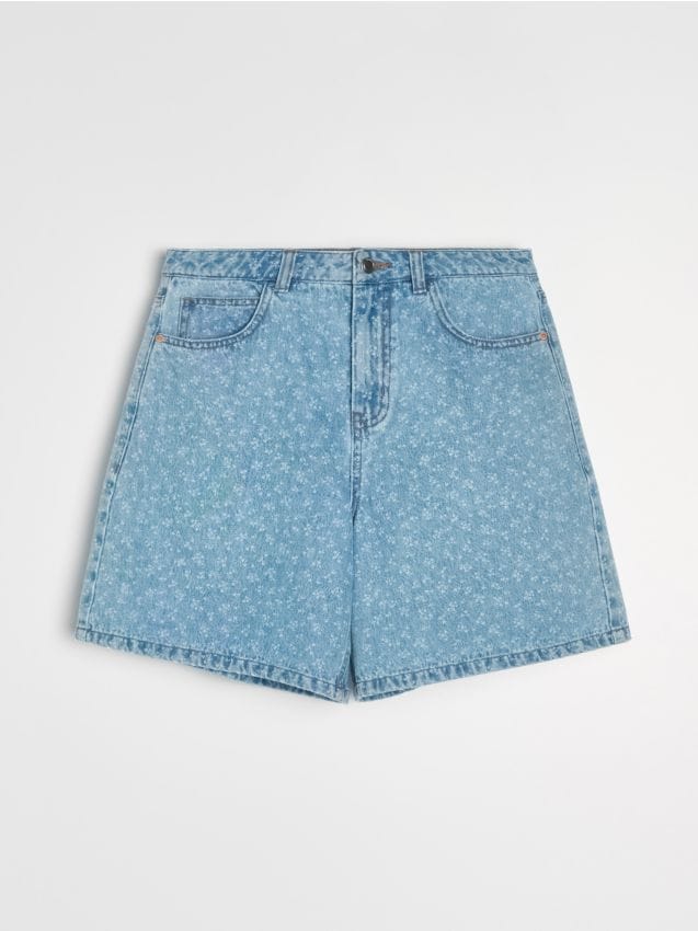 Sinsay - Șorturi din denim bermuda - albastru