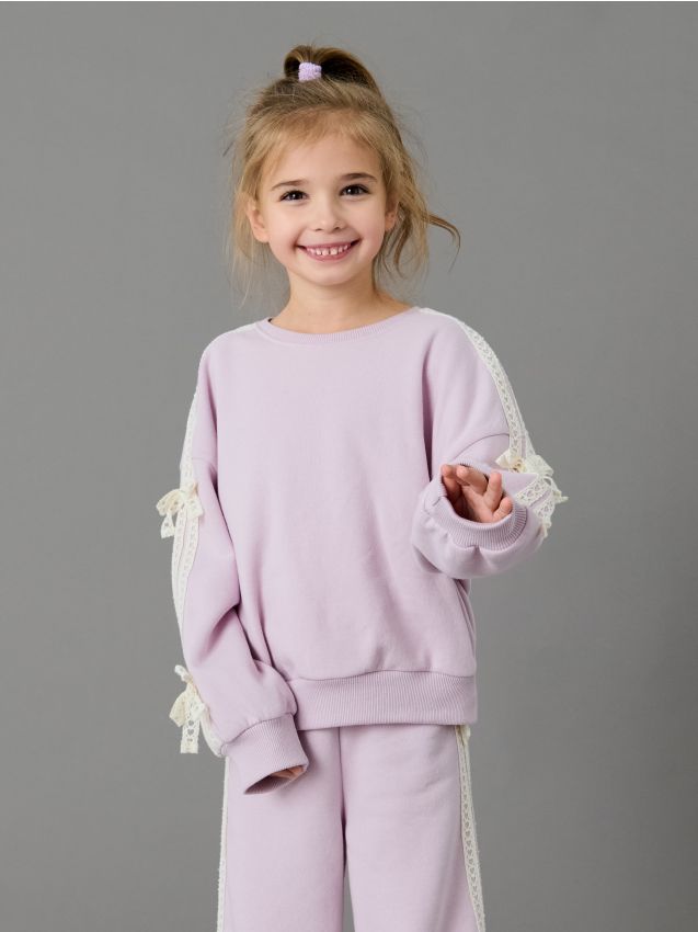 Sinsay - Hanorac cu guler rotund - lavand