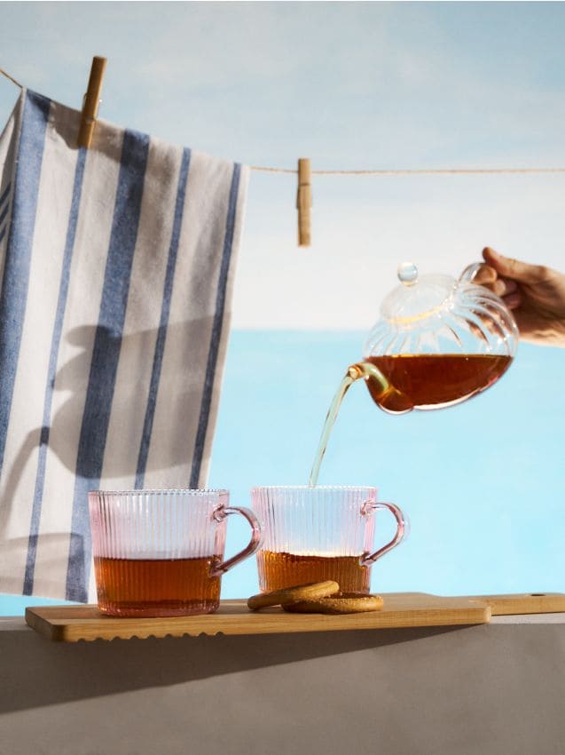 Sinsay - Căni cu striații – set de 2 - roz-pudră