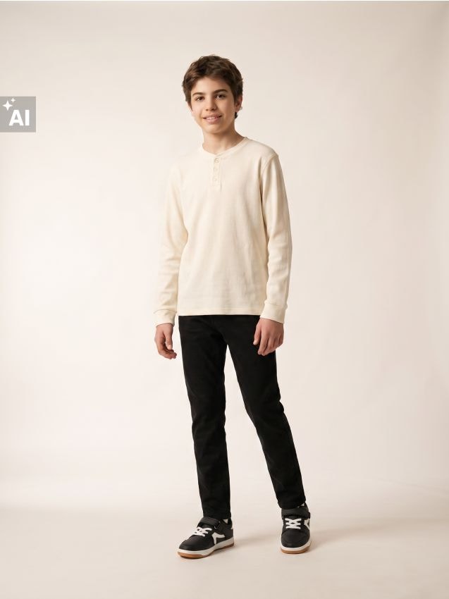 Sinsay - Tricou din bumbac din tricotaj cu dungi - crem