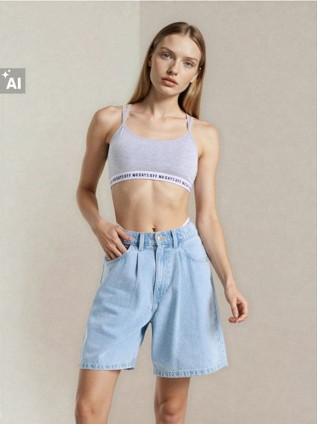 Sinsay - Bermude din denim - albastru