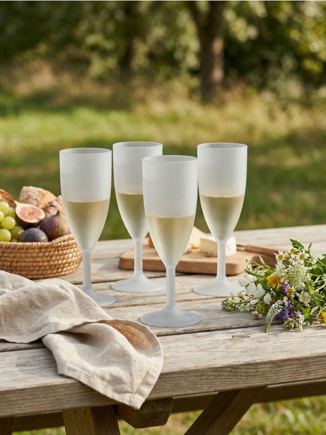 Sinsay - Set de pahare de picnic pentru vin 4 pack - alb